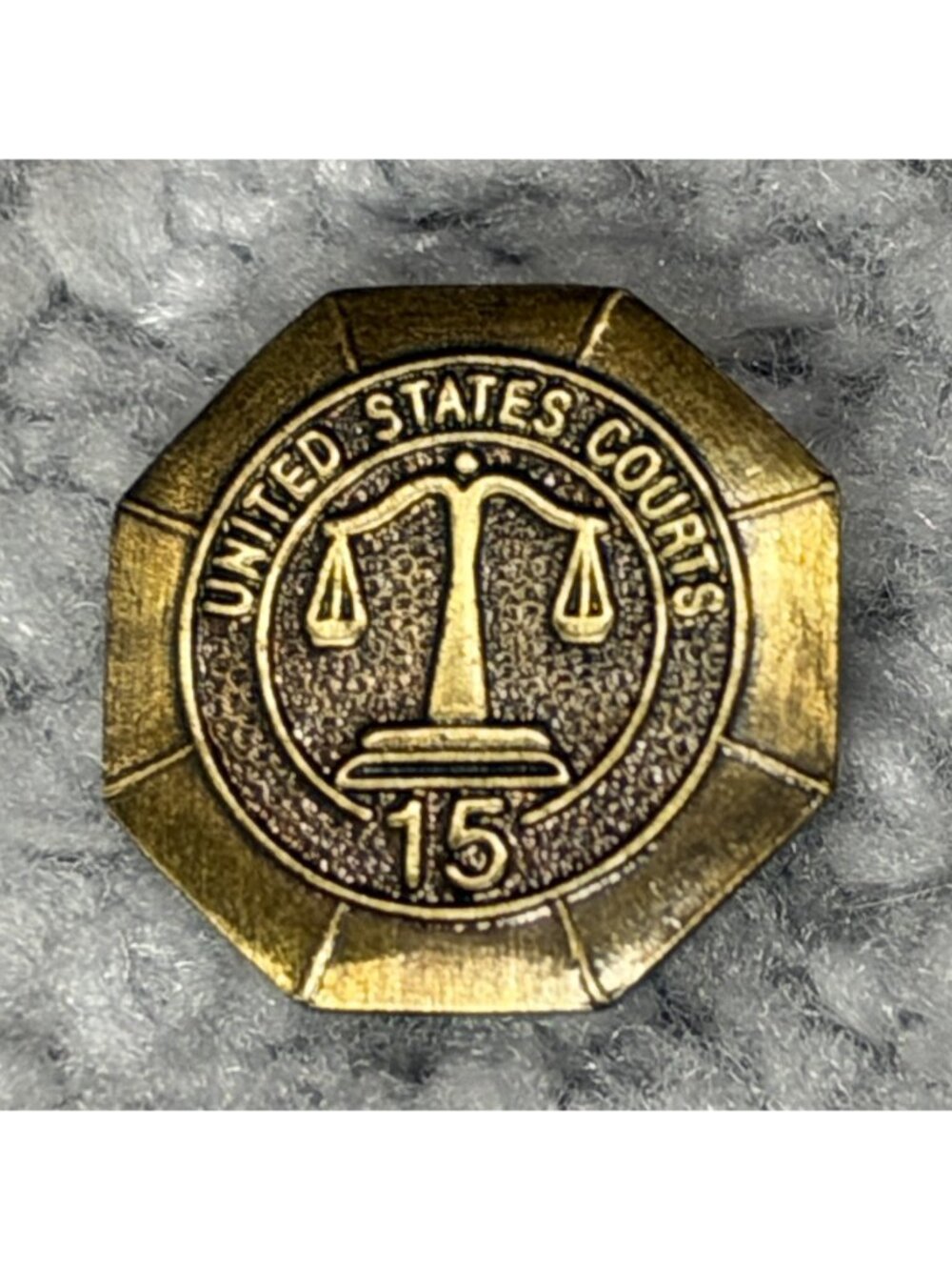 Vintage United States Courts 15 Year Service Lapel Pin